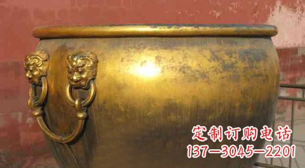 龙岩寺庙水缸铜雕 (2)