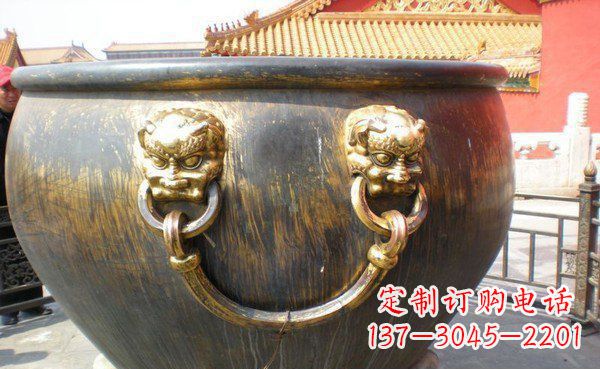 龙岩寺庙水缸铜雕 (3)