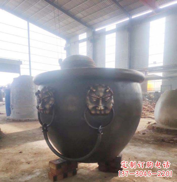 龙岩寺庙水缸铜雕