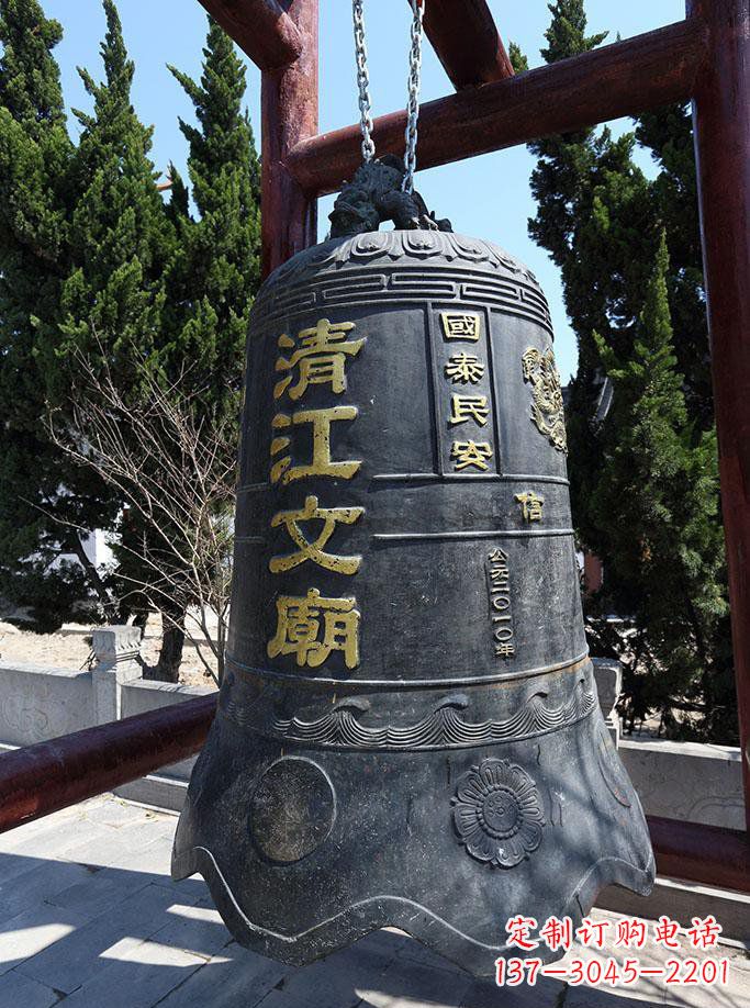 龙岩寺庙铜钟雕塑 (5)