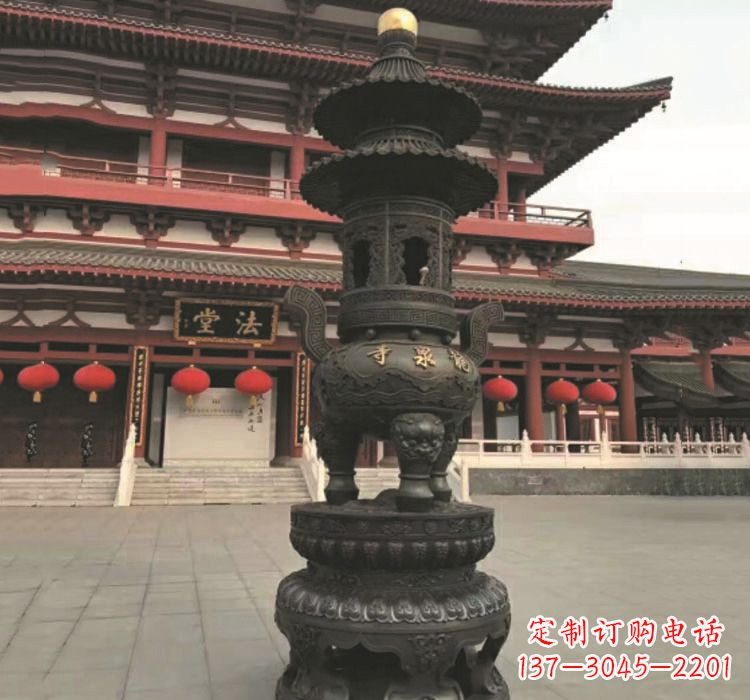 龙岩寺庙香炉铜雕222