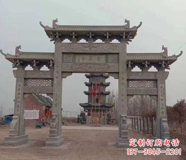 龙岩寺院石牌坊