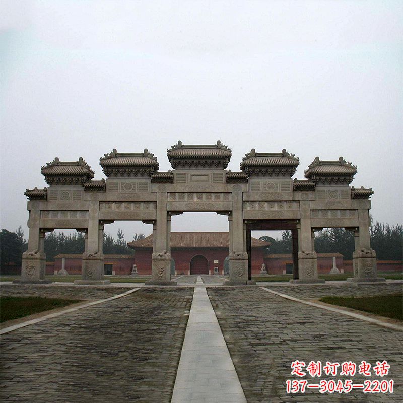 龙岩寺院五门石牌楼