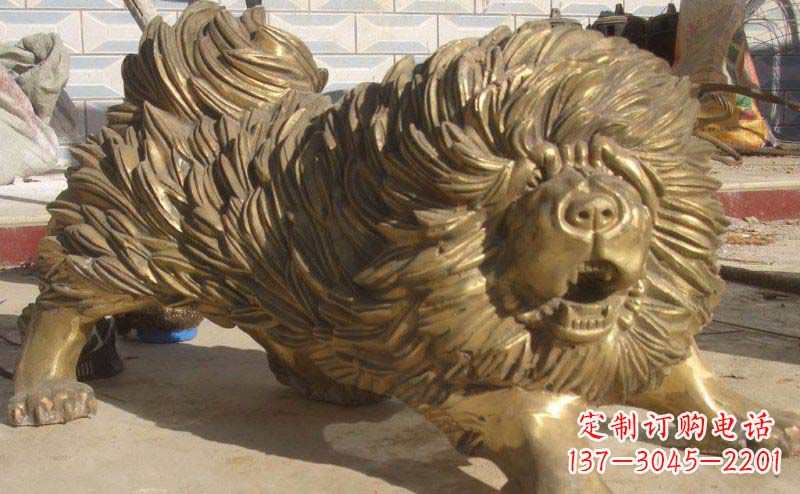 龙岩松狮犬动物铜雕