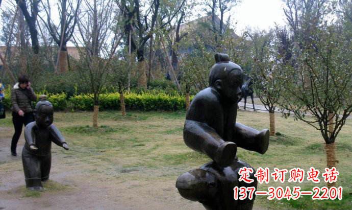 龙岩跳山羊公园人物铜雕