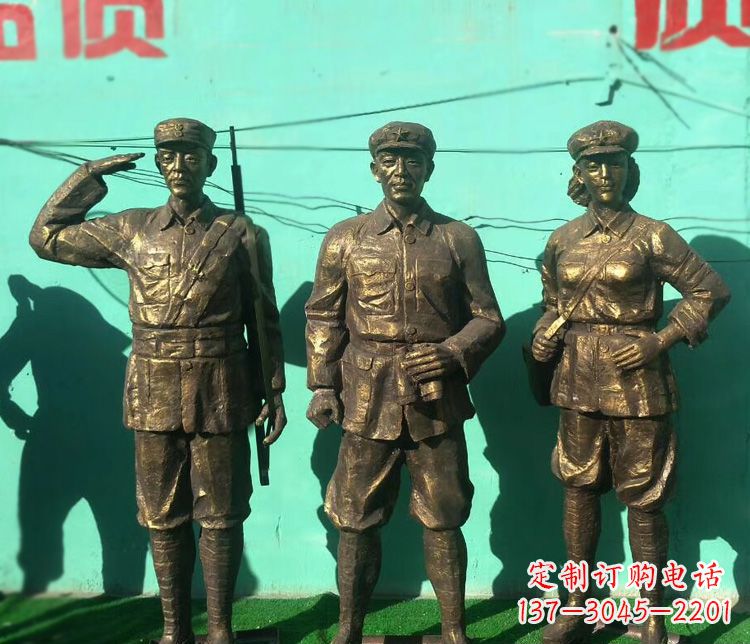 龙岩铜雕八路军战士雕塑