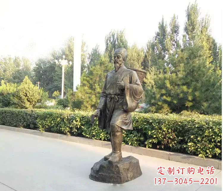 龙岩铜雕古代名医李时珍雕塑