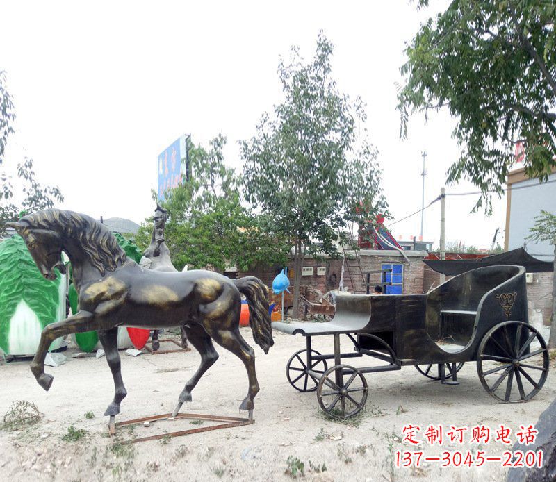 龙岩铜雕古代战马景观摆件