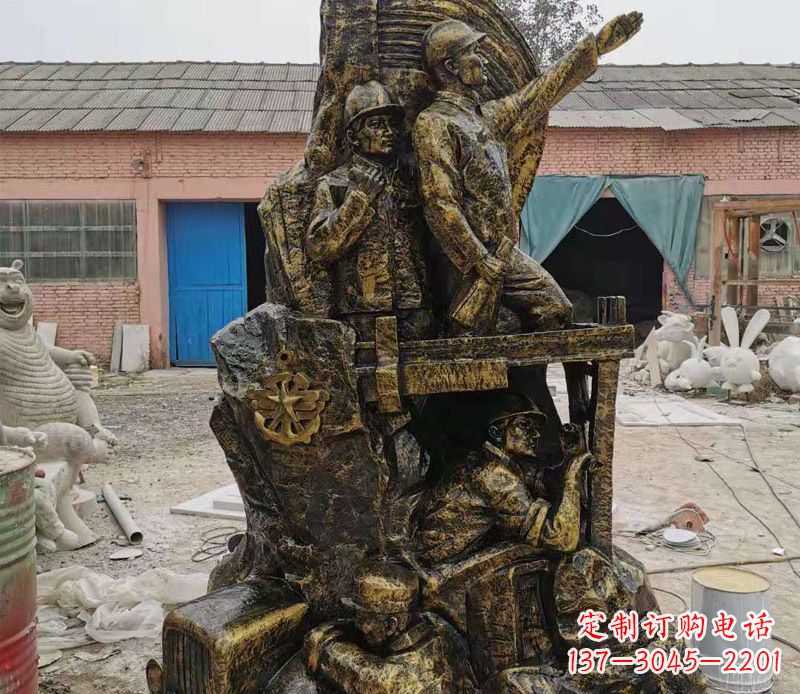 龙岩铜雕广场解放战士雕塑