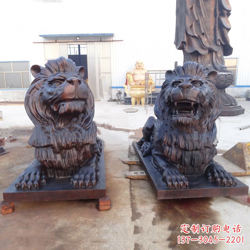 龙岩铜雕汇丰狮子雕塑