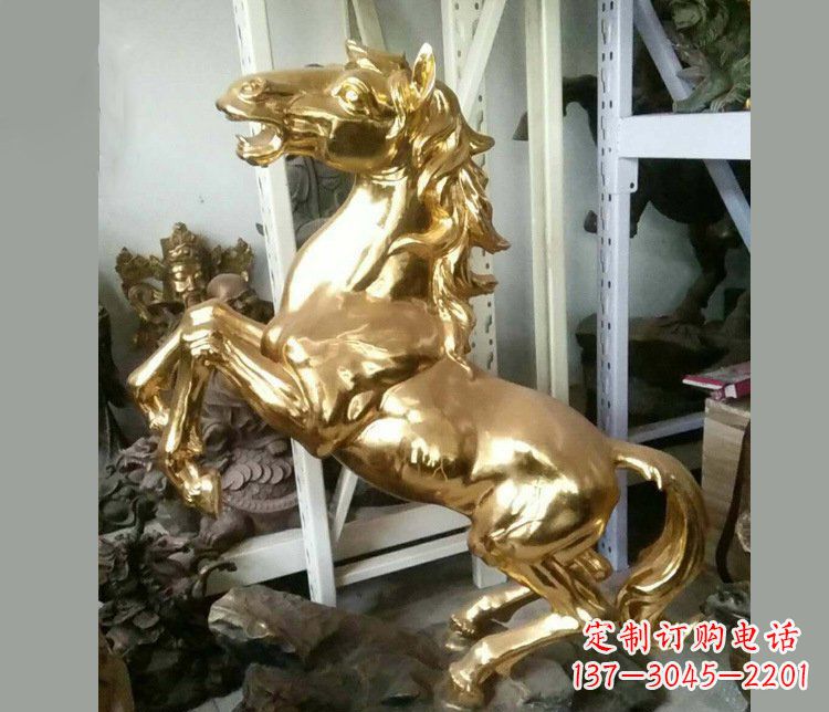 龙岩铜雕商场招财动物马雕塑 (2)