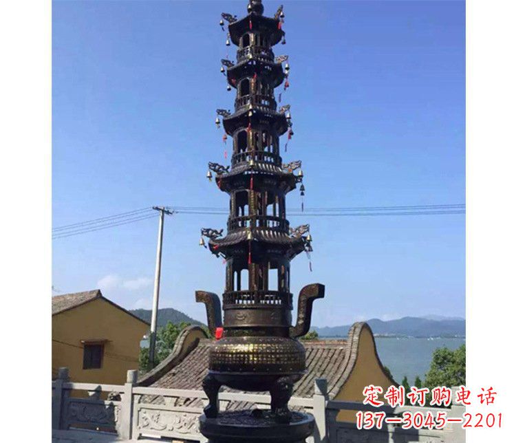 龙岩铜雕寺庙大型多层香炉