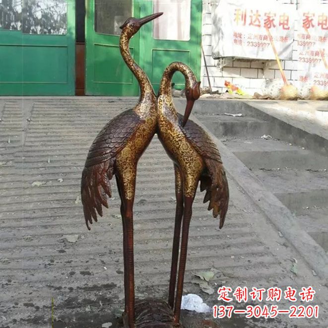 龙岩铜雕仙鹤夫妻