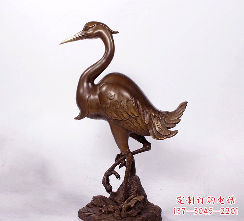 龙岩铜雕仙鹤动物雕塑