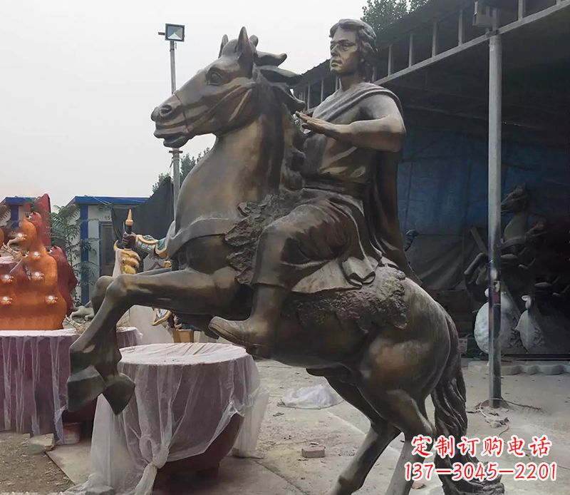 龙岩铜雕现代骑马人物公园景观