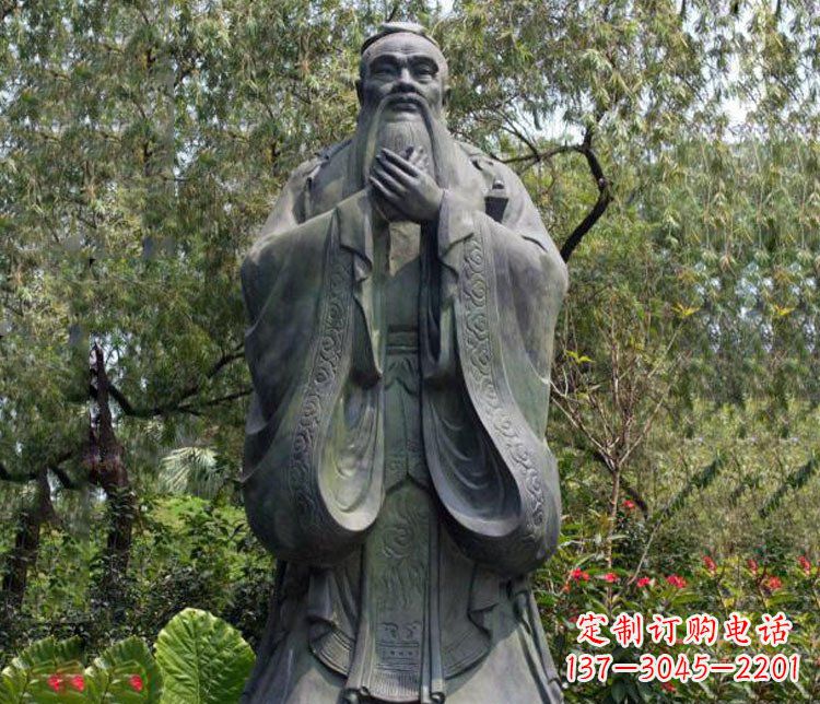 龙岩铜雕园林圣人孔子雕像
