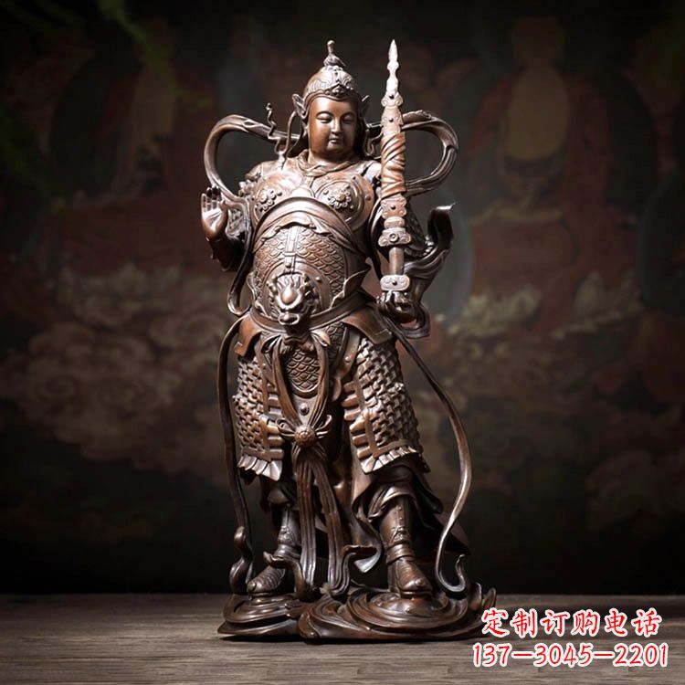 龙岩托塔李靖天王铜雕