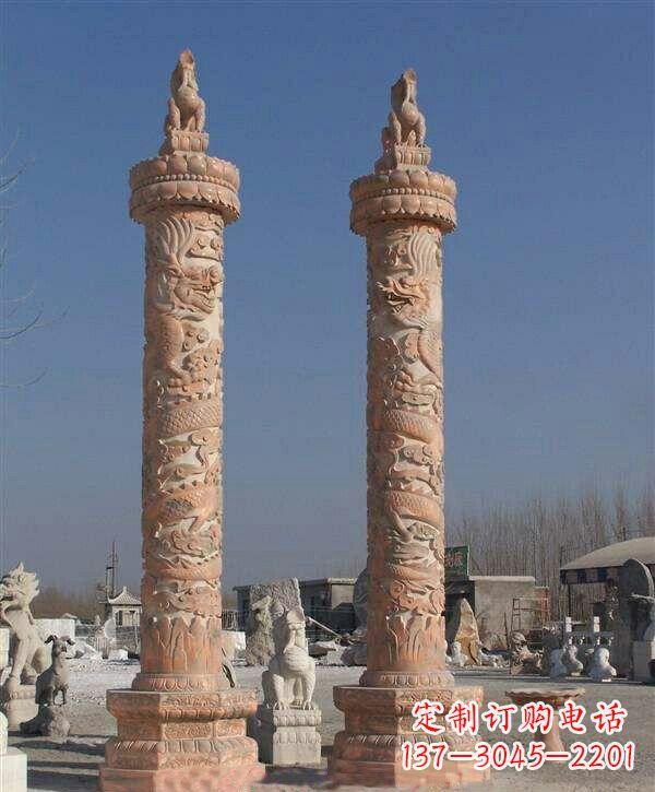 龙岩晚霞红华表雕塑