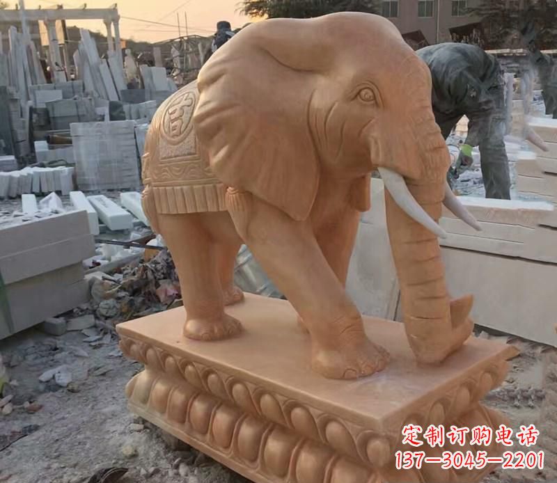 龙岩晚霞红元宝招财大象