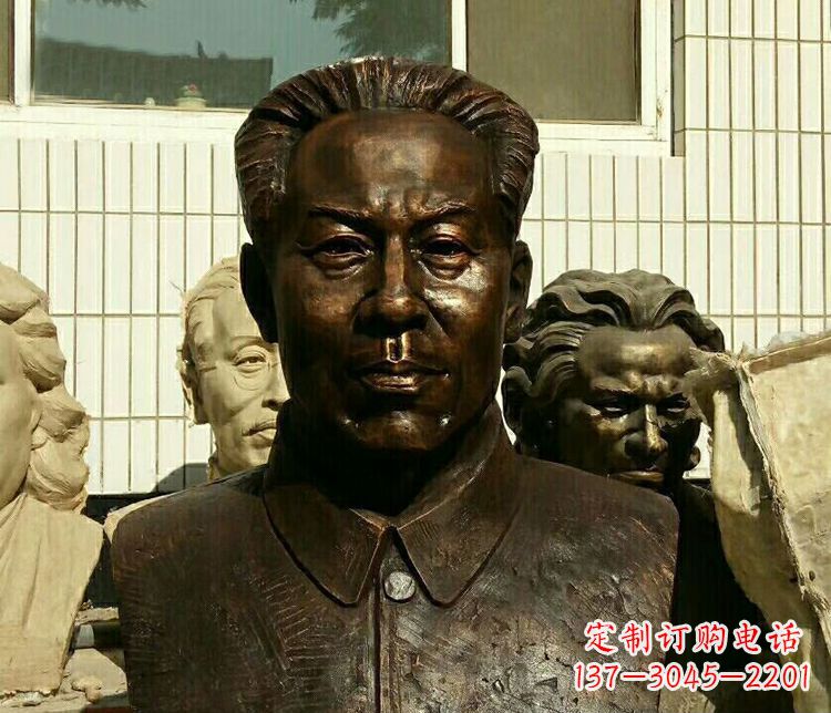 龙岩伟人刘少奇胸像铜雕