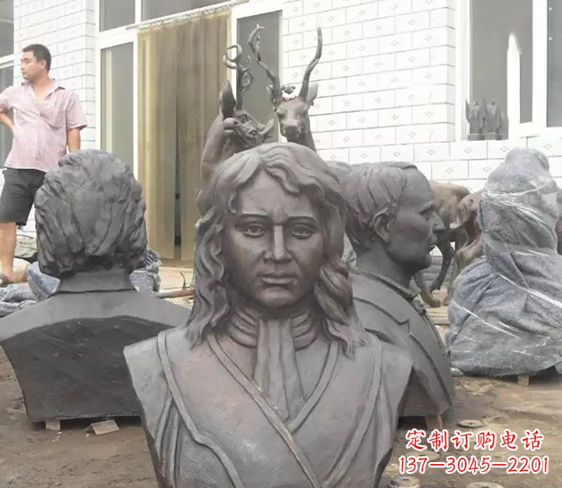 龙岩西方名人胸雕铜雕