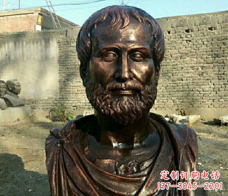 龙岩西方名人亚里士多德胸像铜雕