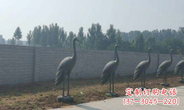 龙岩仙鹤抽象铜雕 (2)