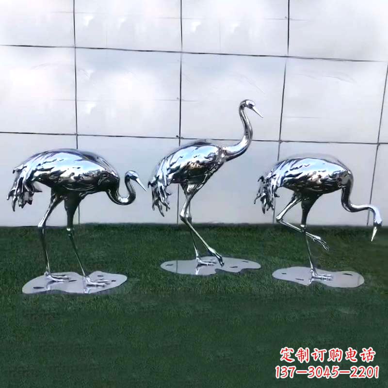 龙岩仙鹤镜面不锈钢雕塑