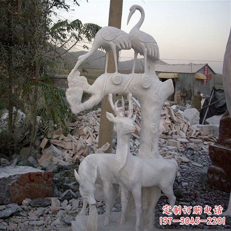 龙岩仙鹤石雕景观摆件