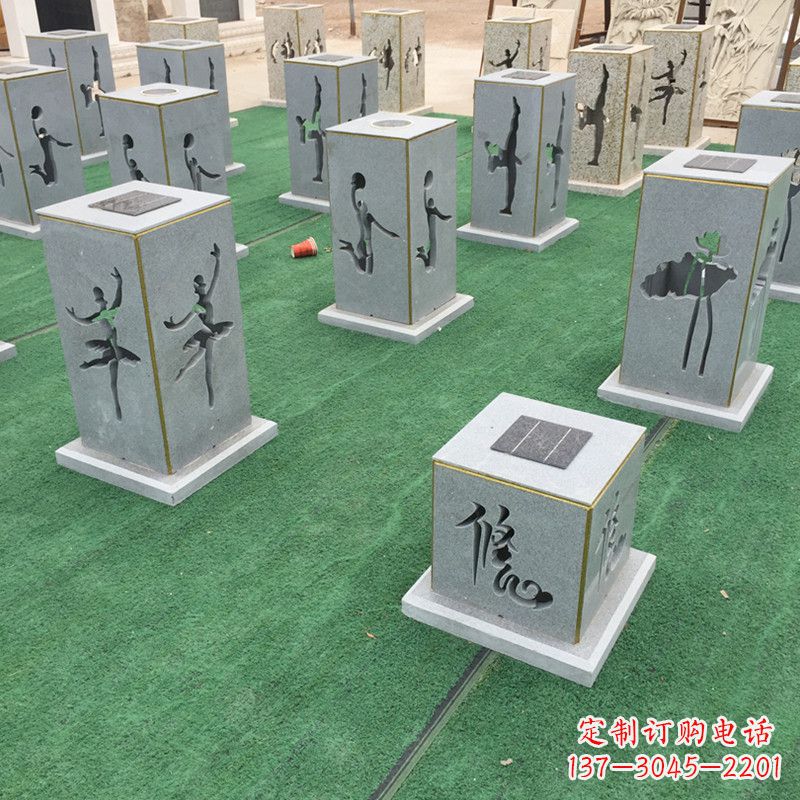 龙岩现代镂花石灯