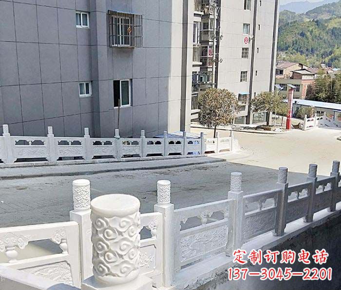 龙岩小区景观汉白玉石雕栏板
