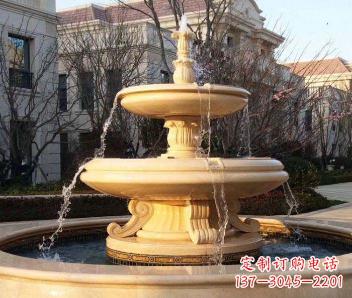 龙岩小区景观晚霞红喷泉石雕
