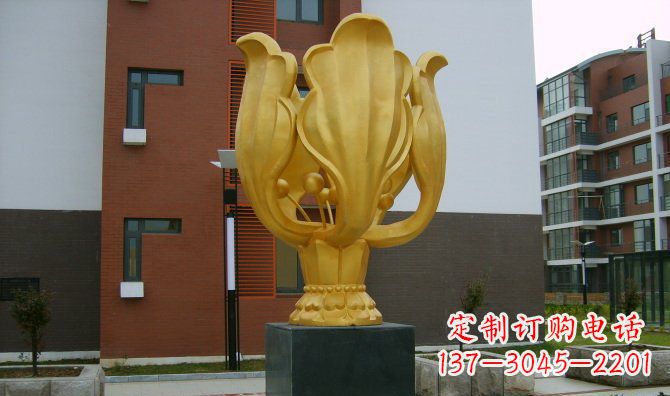 龙岩校园不锈钢紫荆花雕塑