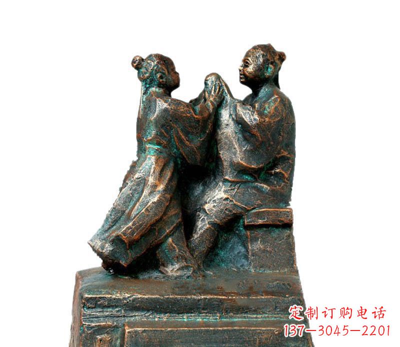 龙岩校园古代孔融让梨人物铜雕