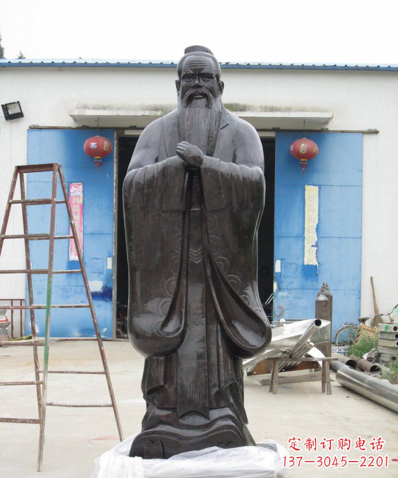 龙岩校园老子古代名人铜雕