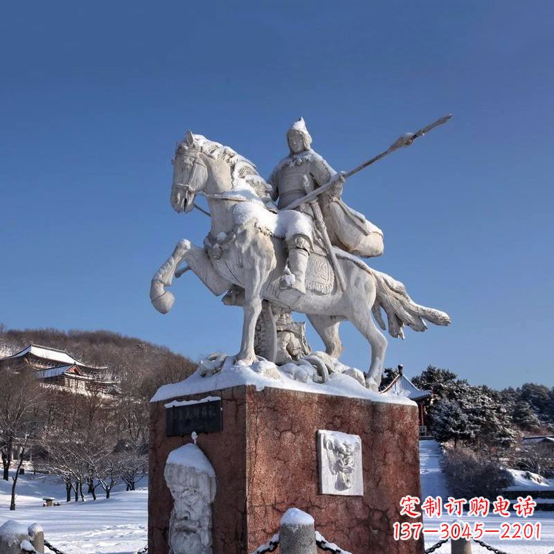 龙岩薛仁贵骑马雕像-中国历史名人唐朝名将景区景观雕塑