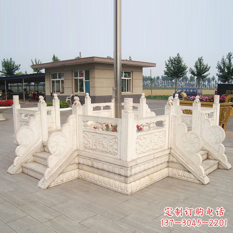 龙岩学校校园芝麻白广场升旗台