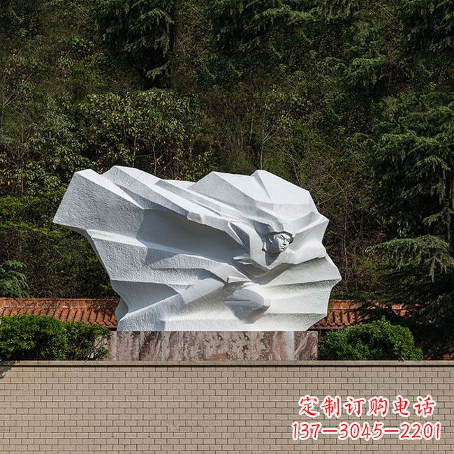 龙岩英雄人物黄继光景区景点汉白玉石刻雕塑