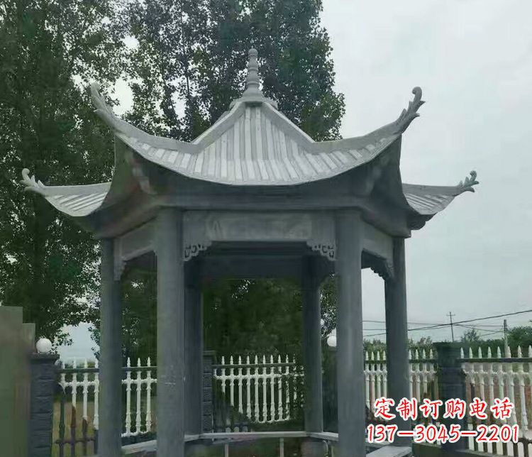 龙岩园林仿古石凉亭景观石雕 (2)