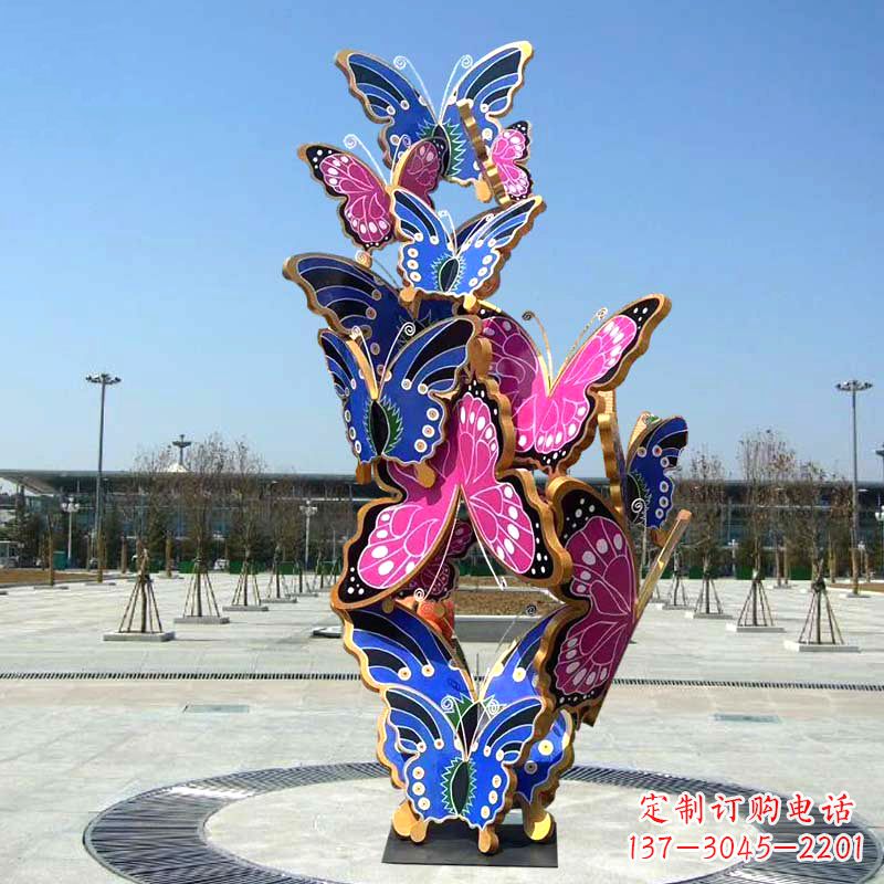 龙岩园林广场蝴蝶不锈钢动物景观雕塑