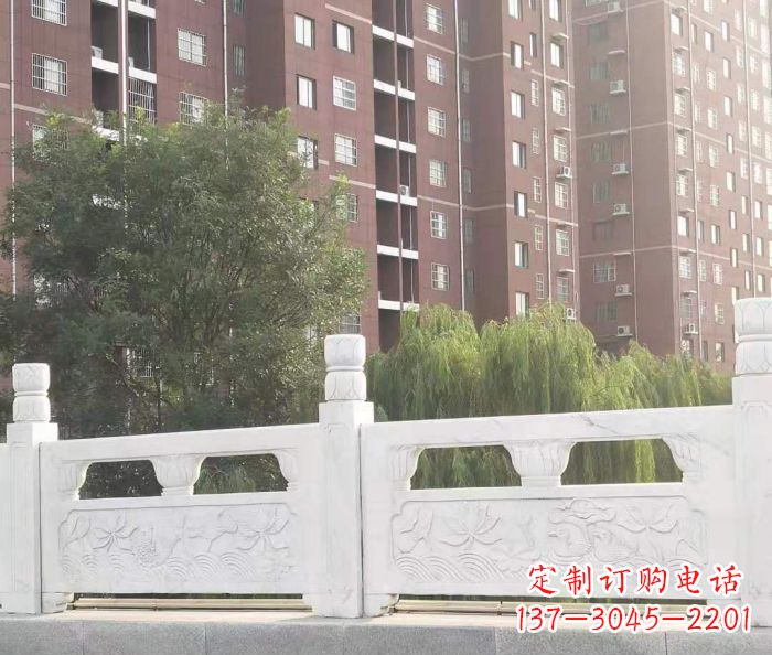 龙岩园林汉白玉石浮雕栏板 (2)