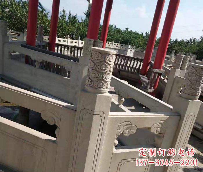 龙岩园林景观大理石桥栏板石雕 (3)