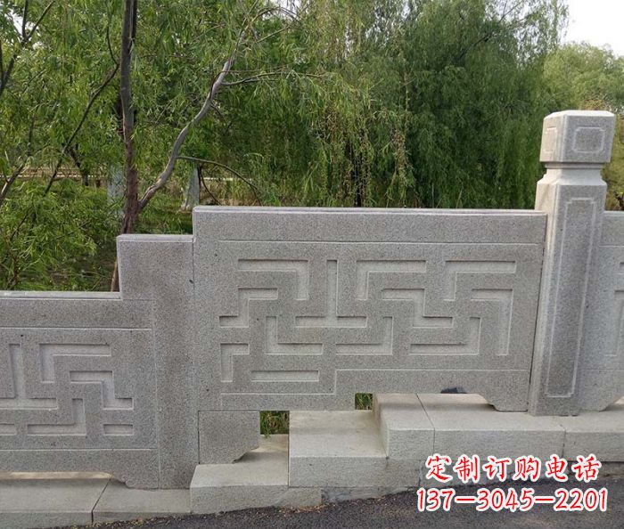 龙岩园林景观大理石桥栏板石雕 (7)