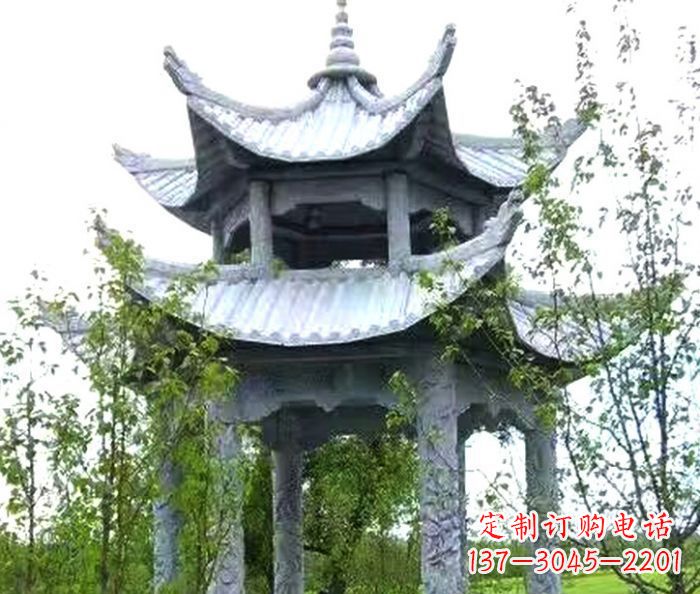 龙岩园林景观仿古六角石凉亭