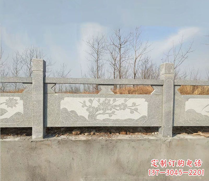 龙岩园林梅花石浮雕栏板景观石雕