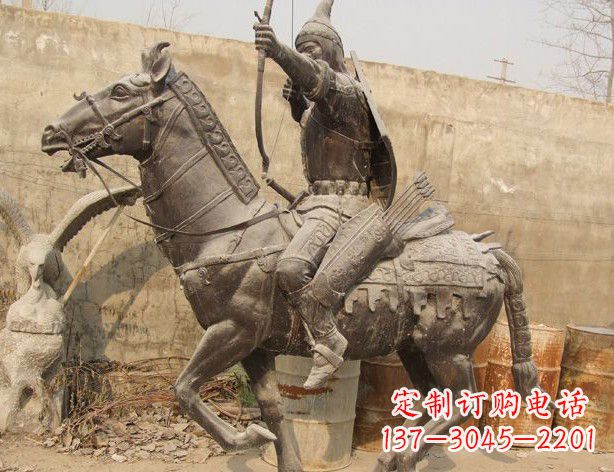 龙岩战马与射箭的士兵