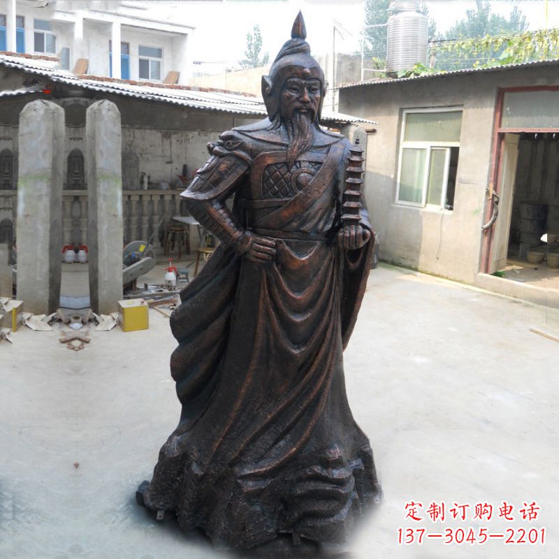 龙岩战神托塔天王李靖铸铜雕塑
