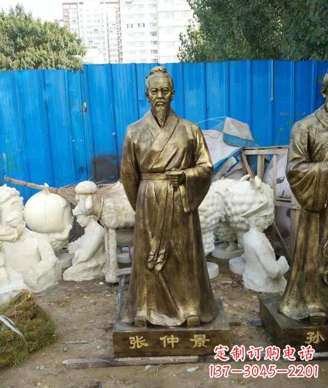 龙岩张仲景古代医学名人铜雕