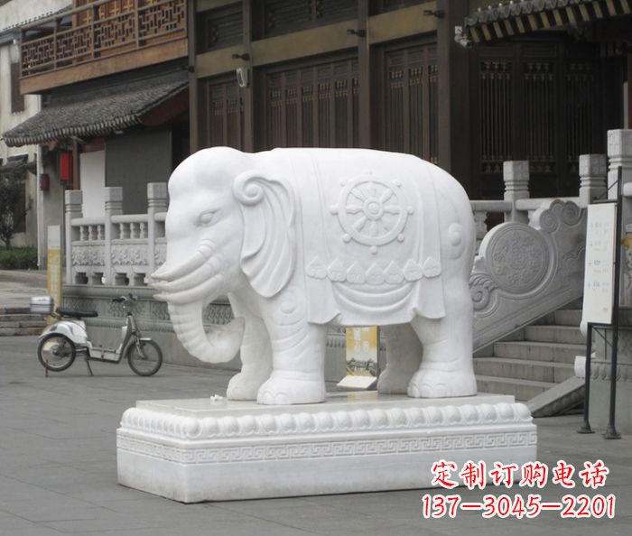 龙岩招财动物汉白玉大象石雕