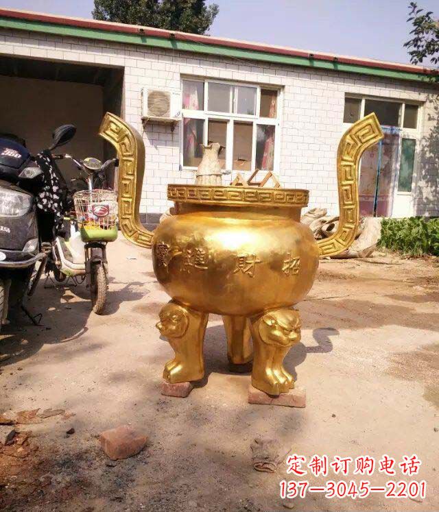 龙岩招财进宝香炉寺庙铜雕